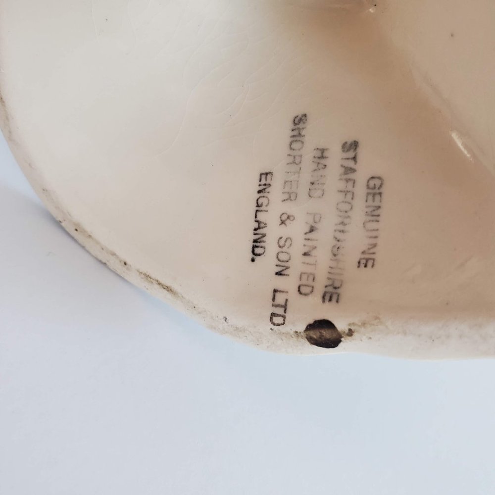 Staffordshire Lily Cornucopia vase planter hand painted porcelain floral - Picture 7 of 7